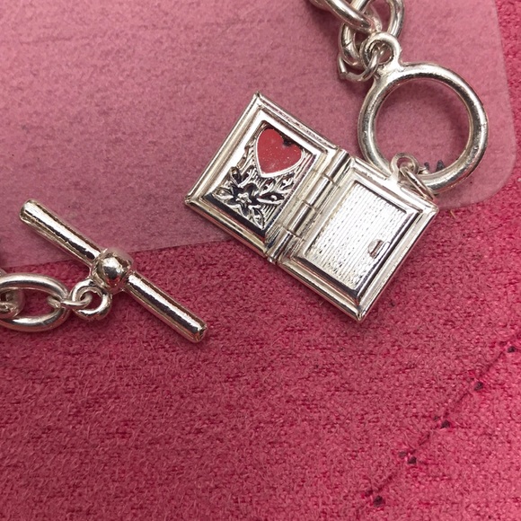 New silver tone heart Locket bracelet - Picture 2 of 4